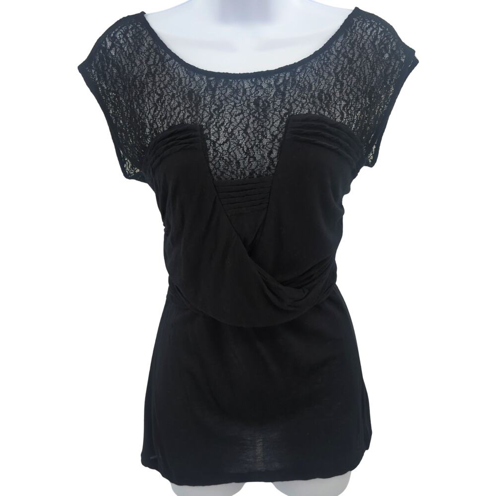 Leifsdottir Top Womens Small Black Dark Romantic Witchy Whimsigoth Y2K Lace